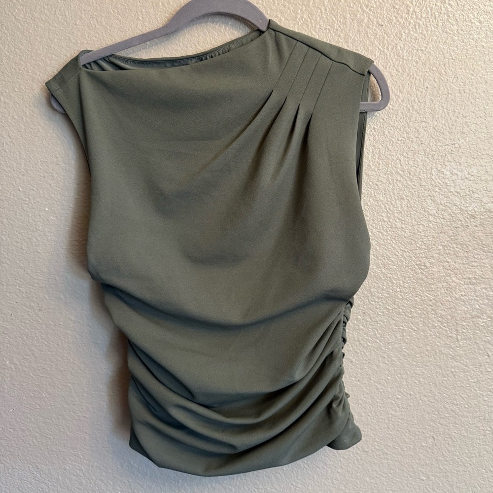 Abercrombie & Fitch Runched, Draped Olive Green Women's Top